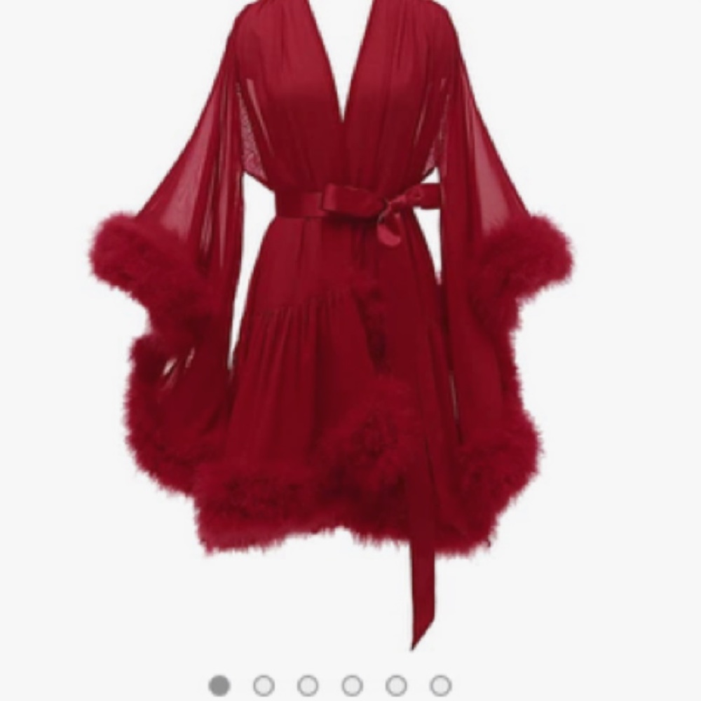 Sheer feather robe